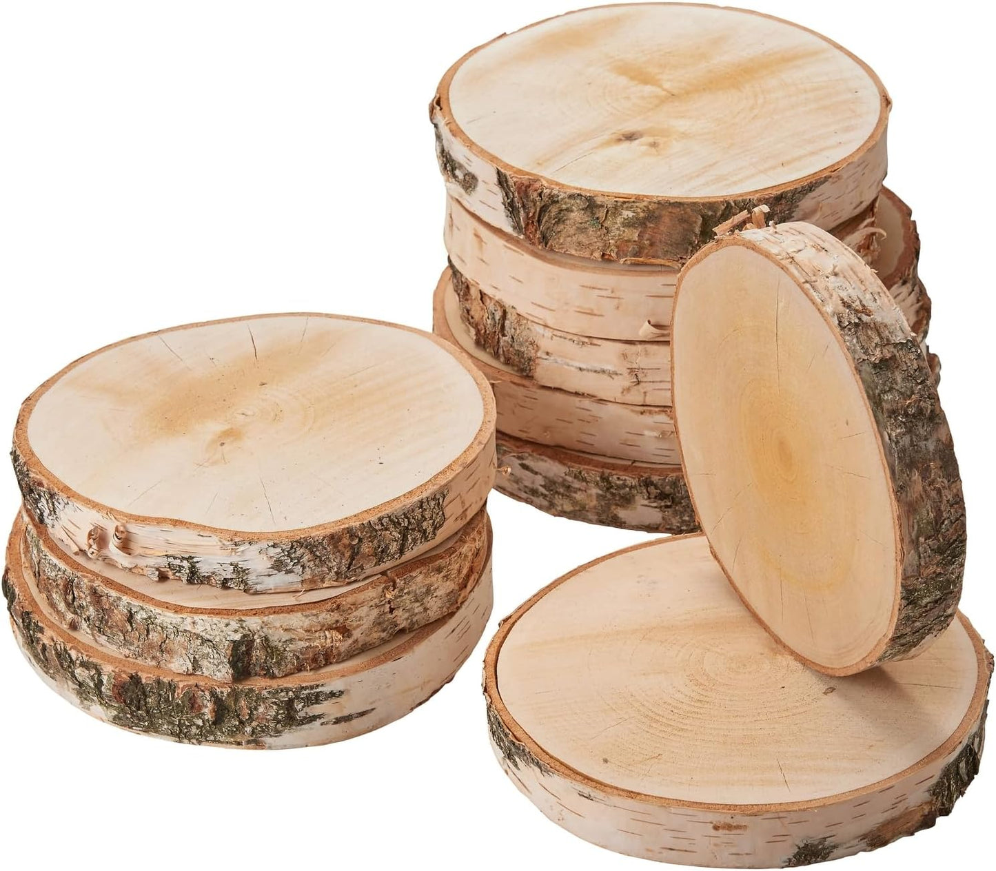 Holzscheiben-Set, 10 Stück, 20 cm, 10 Ø 20 cm