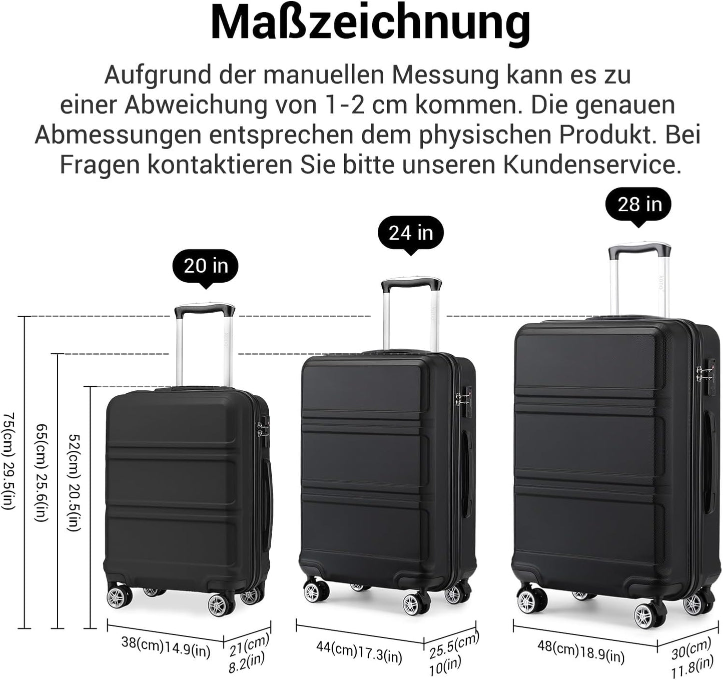 Reisekoffer, L (65cm) Schwarz