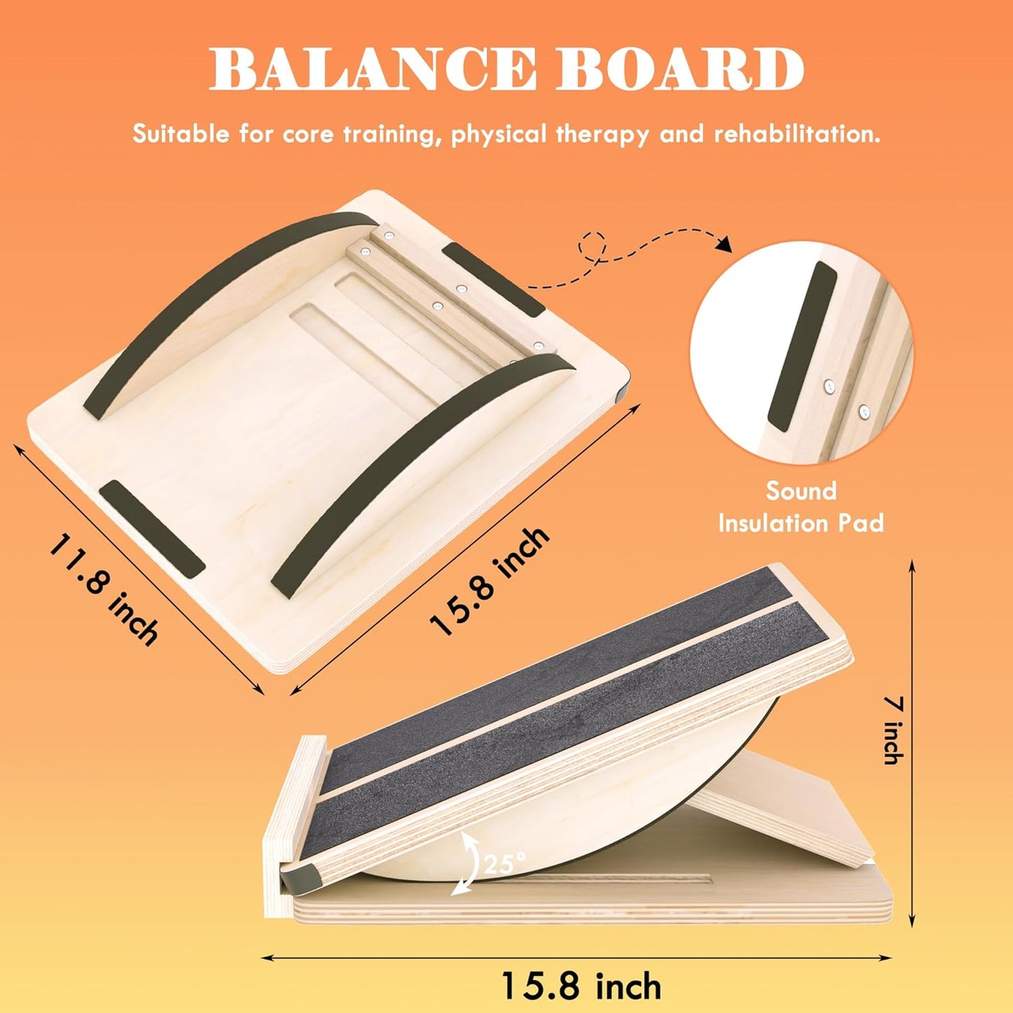 Schräg- & Balance-Board, 2-in-1 Slant Board & Balance Board