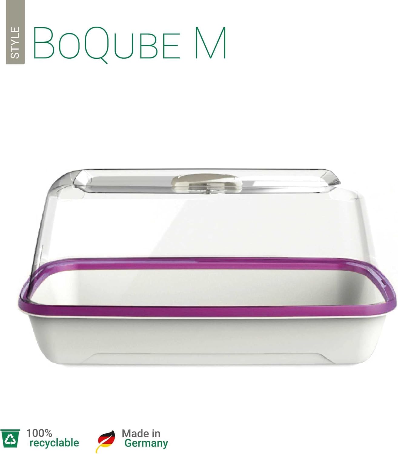 Zimmergewächshaus mit Belüftung, BoQube M — 37×19×18cm Weiss / Pflaume