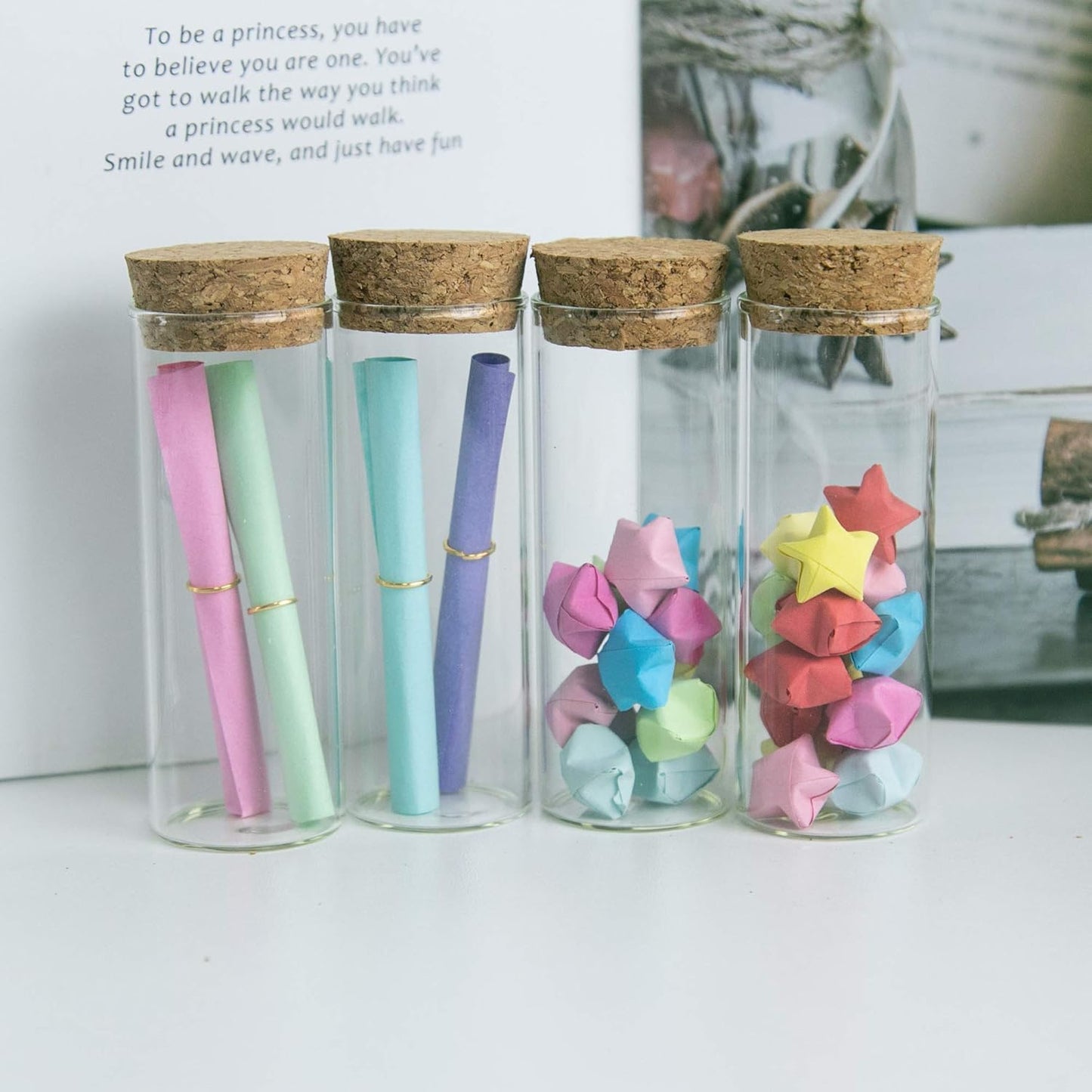 50 x Glasflaschen mit Korken, 50 / 40ml