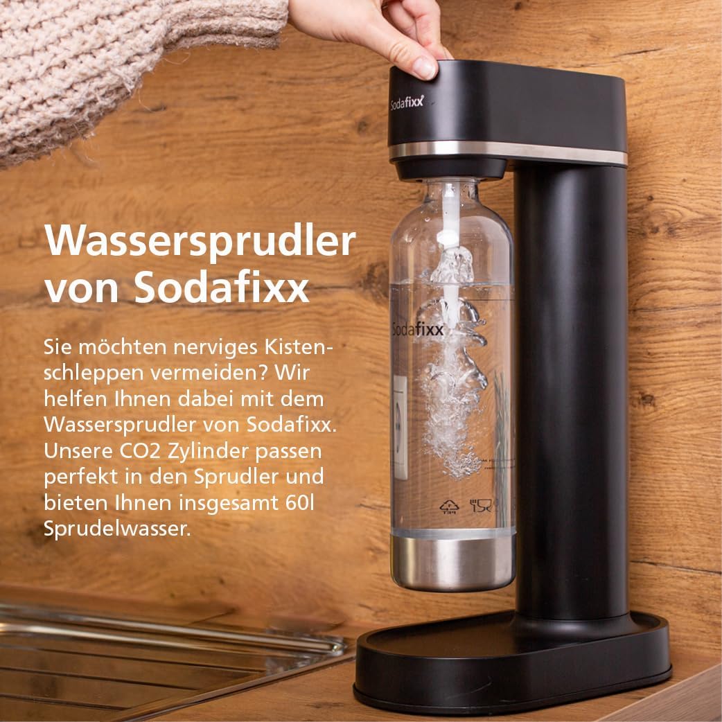 2er-Set Wasserflaschen für Wassersprudler, 2x PET Flaschen