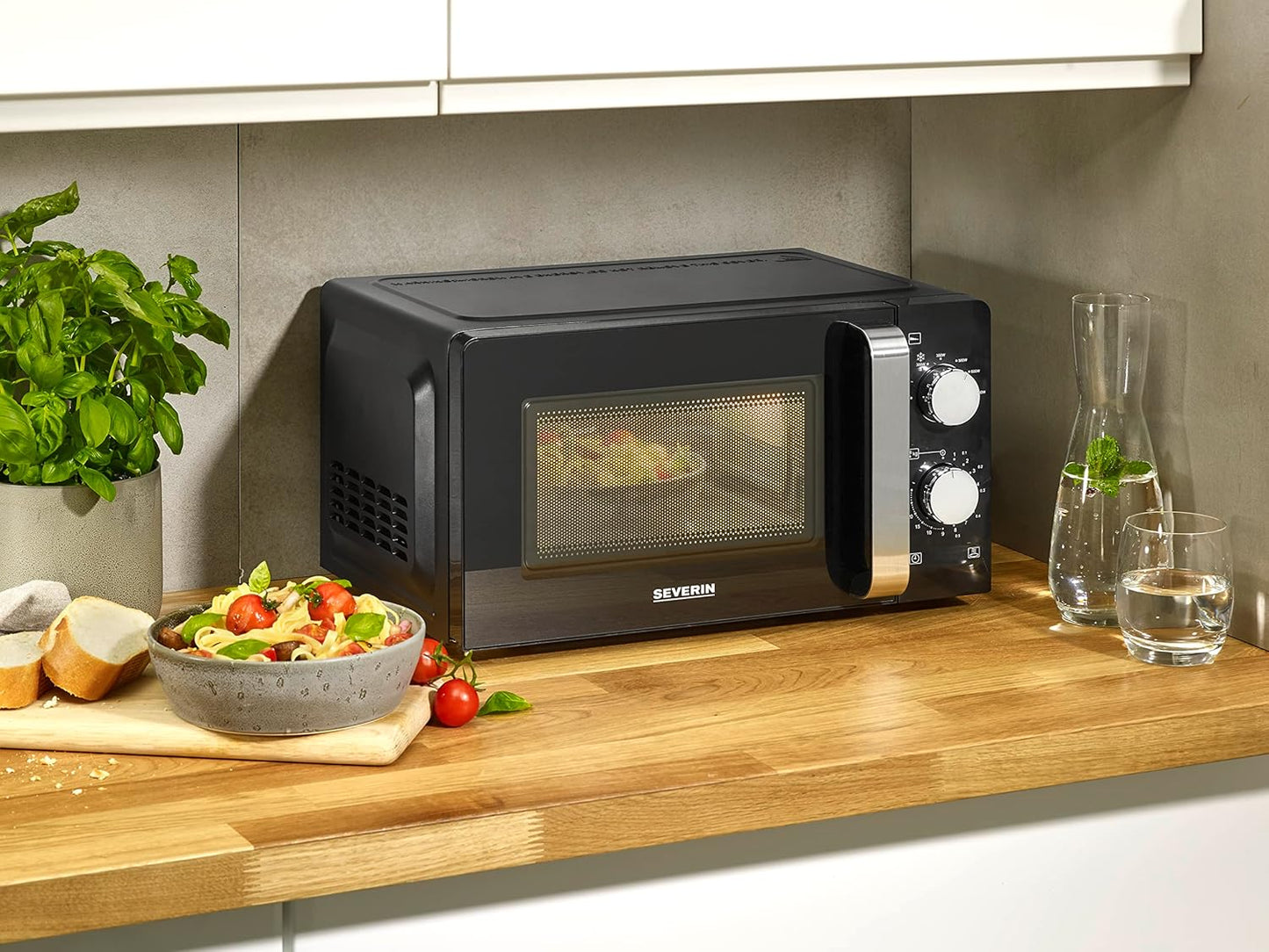 Mikrowelle MW7886, 17L, Silber-Schwarz