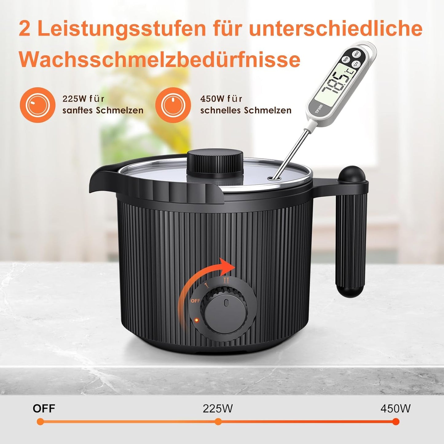 Kerzenwachs Schmelztopf mit Zubehör, Satz