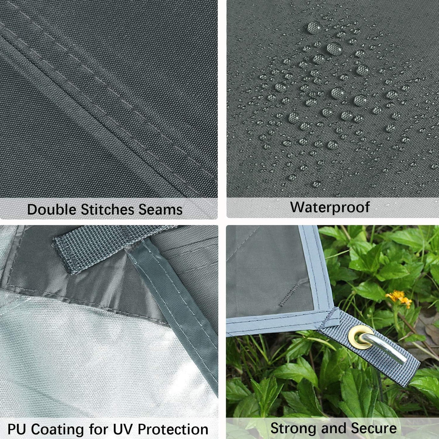 Wasserdichtes Tarp, Grau 4.4x4.4 m