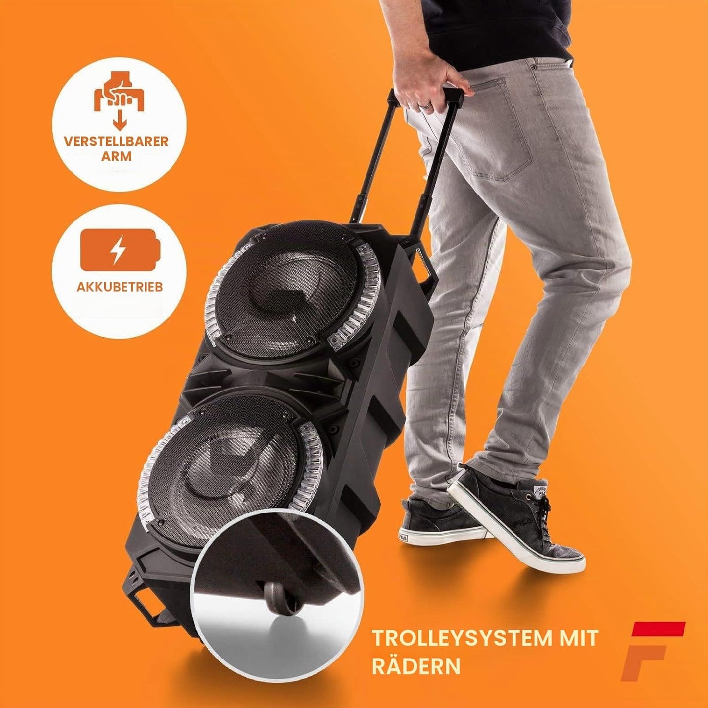 LIVE280 Karaoke-Anlage mit Mikrofonen und LED-Lautsprecher