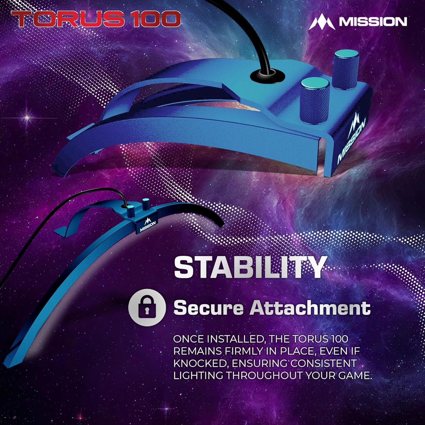 Torus 100 Dartscheibenbeleuchtung, Metallic-Blau