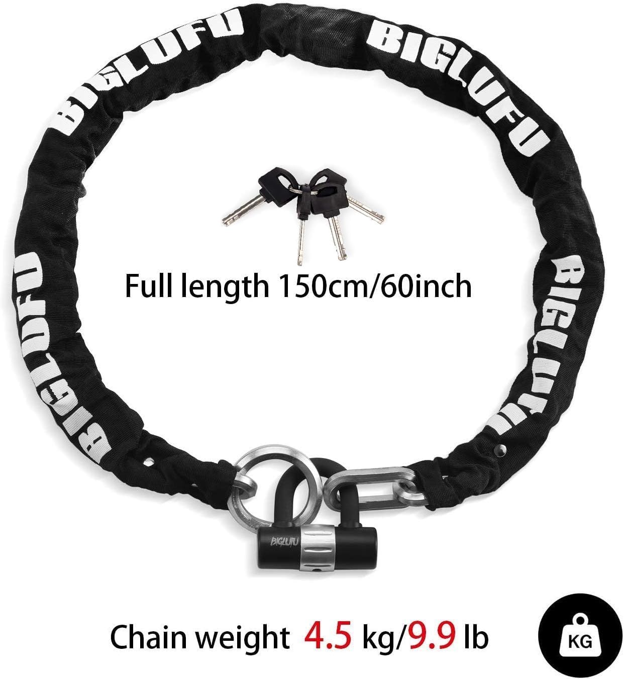 Kettenschloss, 150cm x 12mm Diameter Chain with Lock