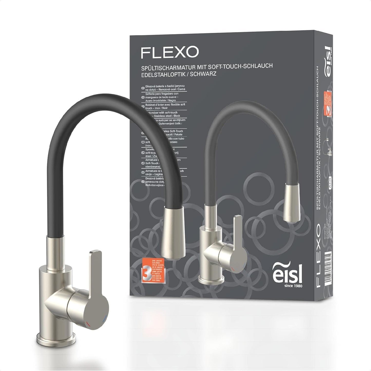Flexo, Küche Edelstahloptik/Schwarz