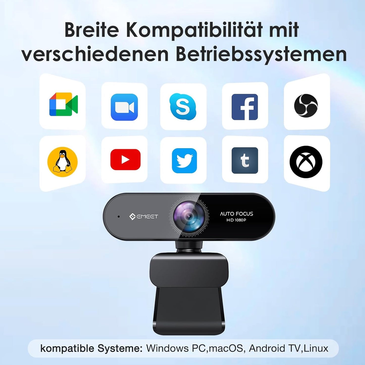 1080P Autofokus-Webcam Nova mit Mikrofonen, NOVA