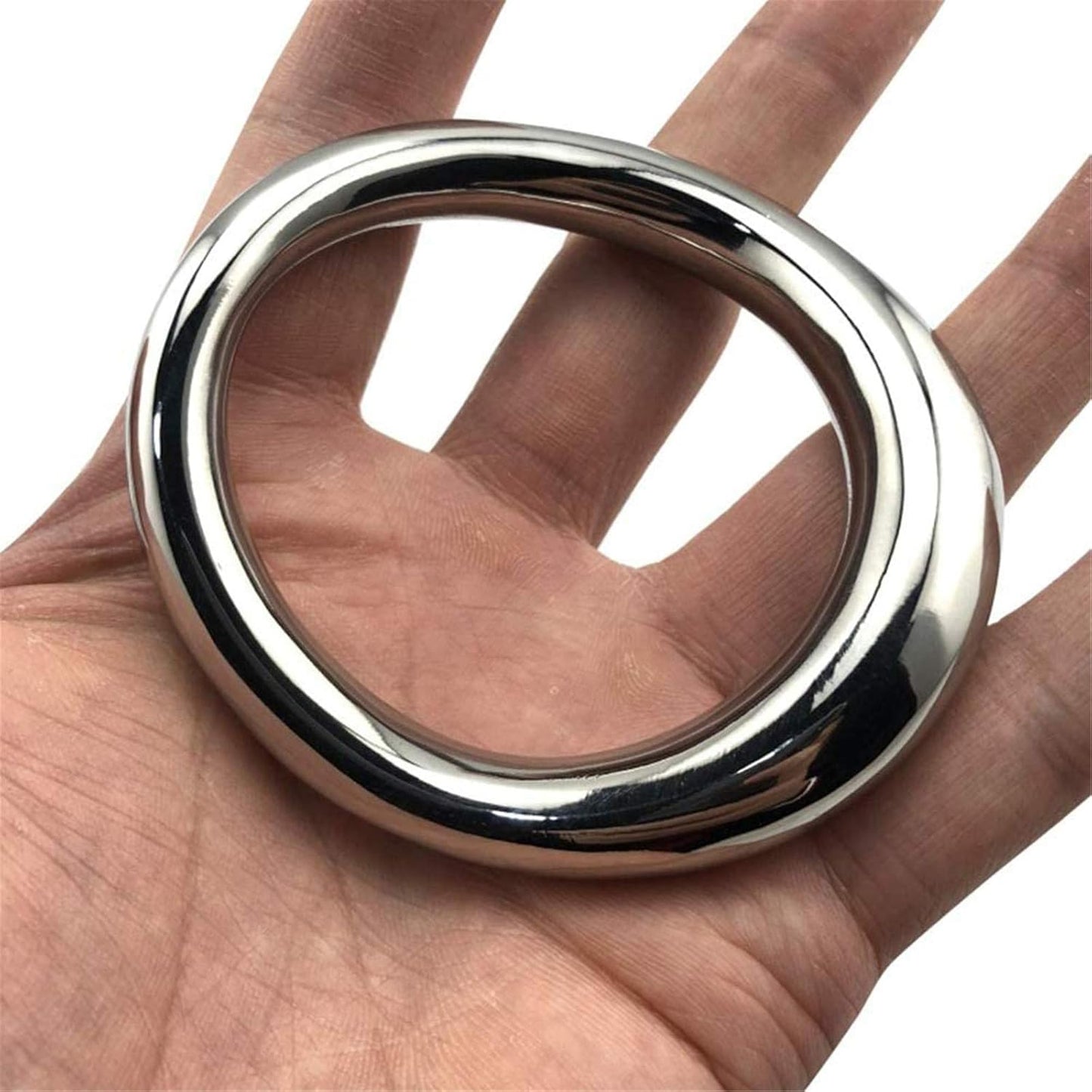 Gebogener Cockring aus Edelstahl für Männer, 38x45mm