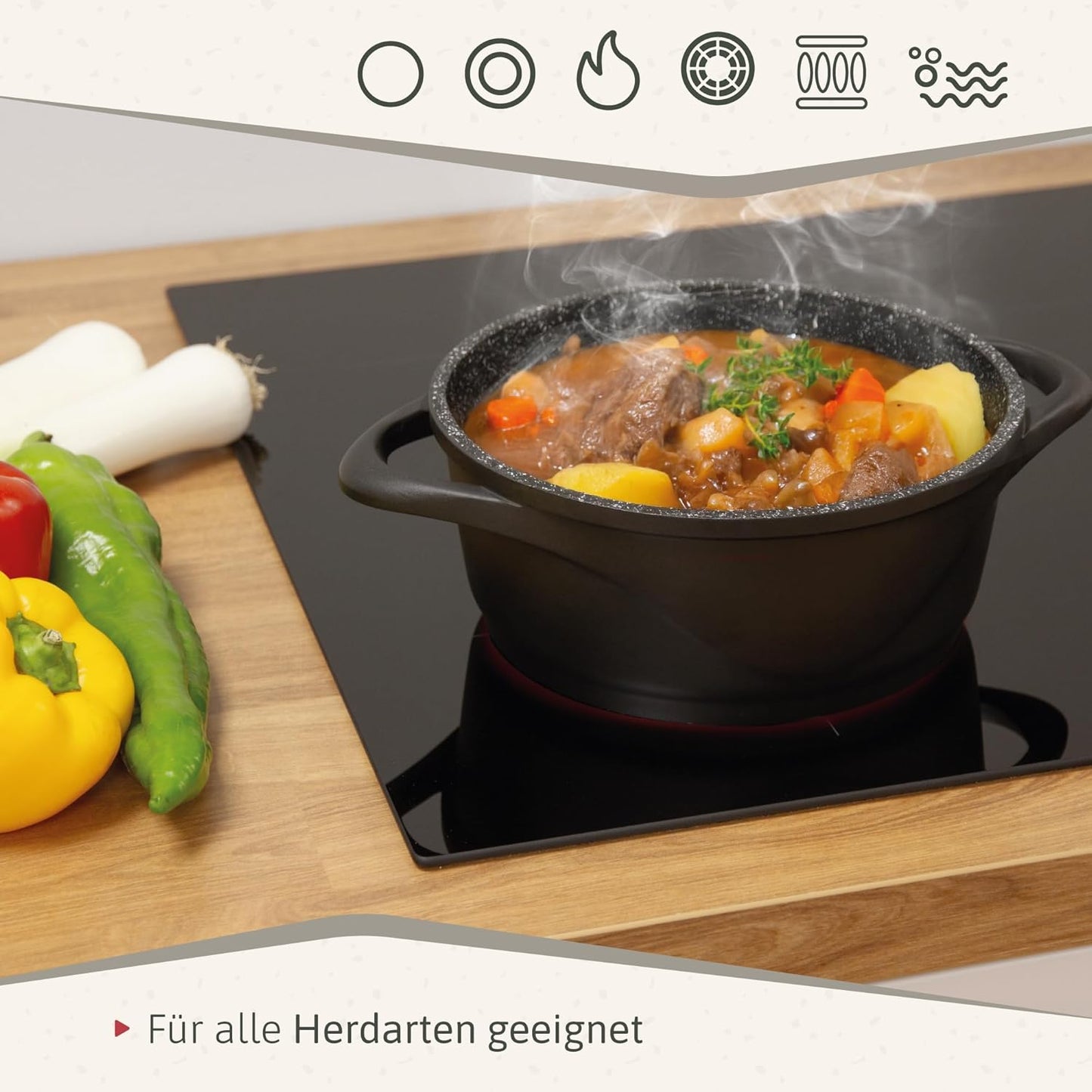 Topfset Induktion 6-teilig mit Antihaftbeschichtung