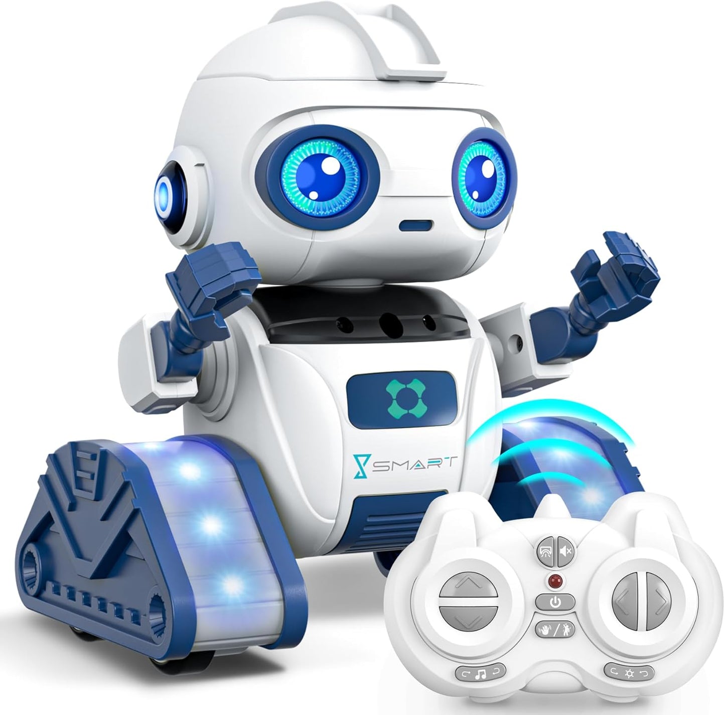 RC-Roboter mit LED-Augen und Musik, Reinweiss