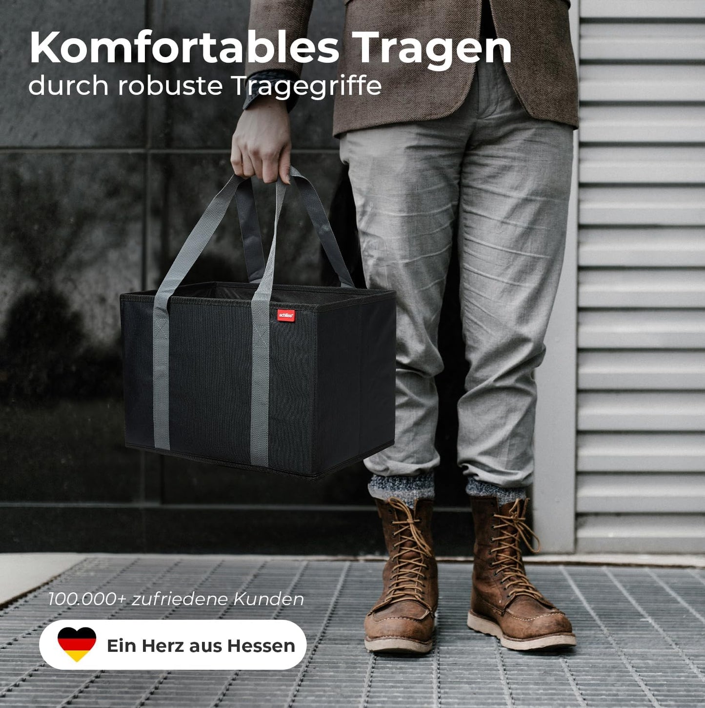 Einkaufskorb-Set (3er) für Kofferraum und Aufbewahrung, Schwarz