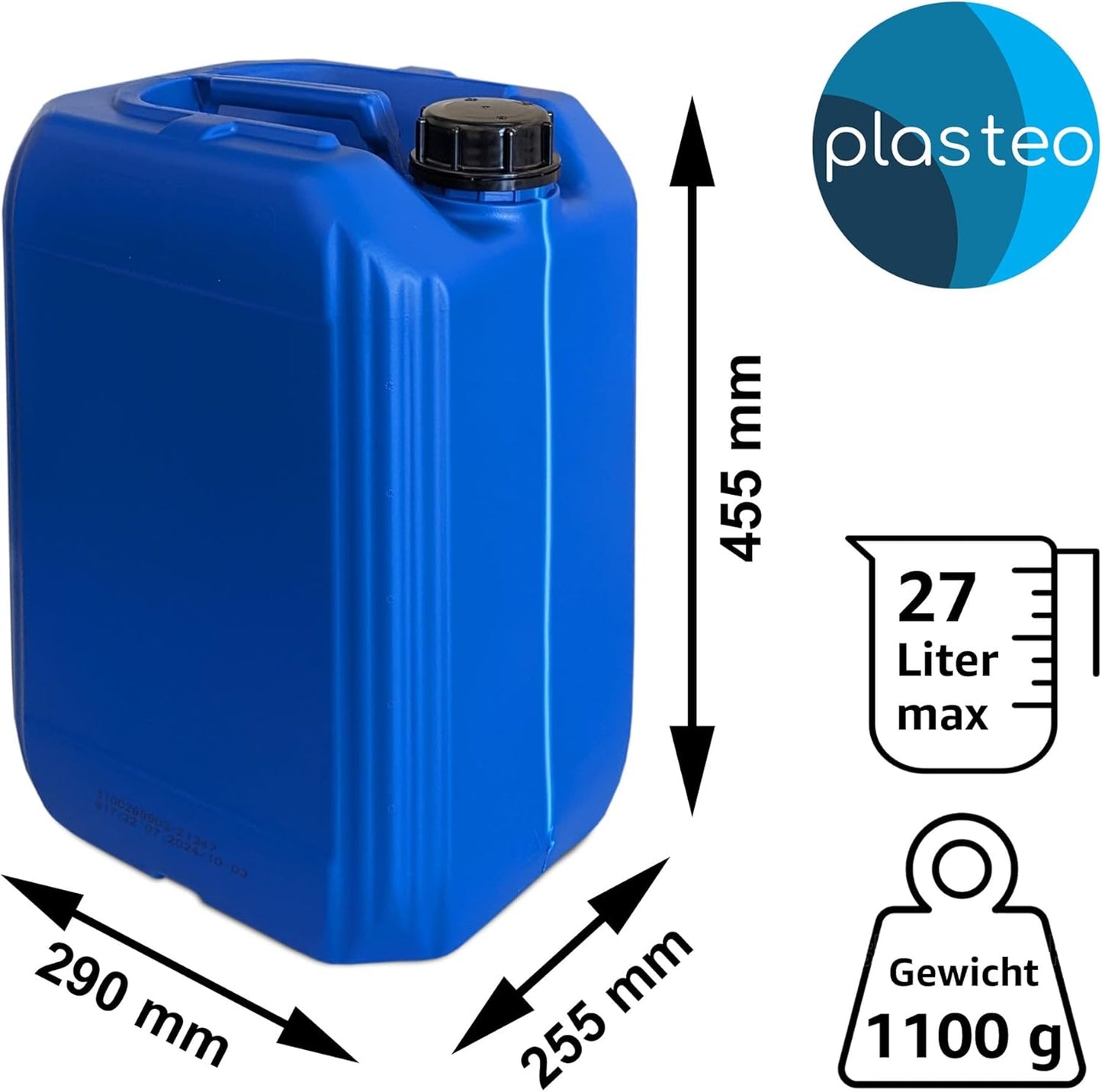 3x 25L Wasserkanister mit Hahn und 3 Schraubdeckeln