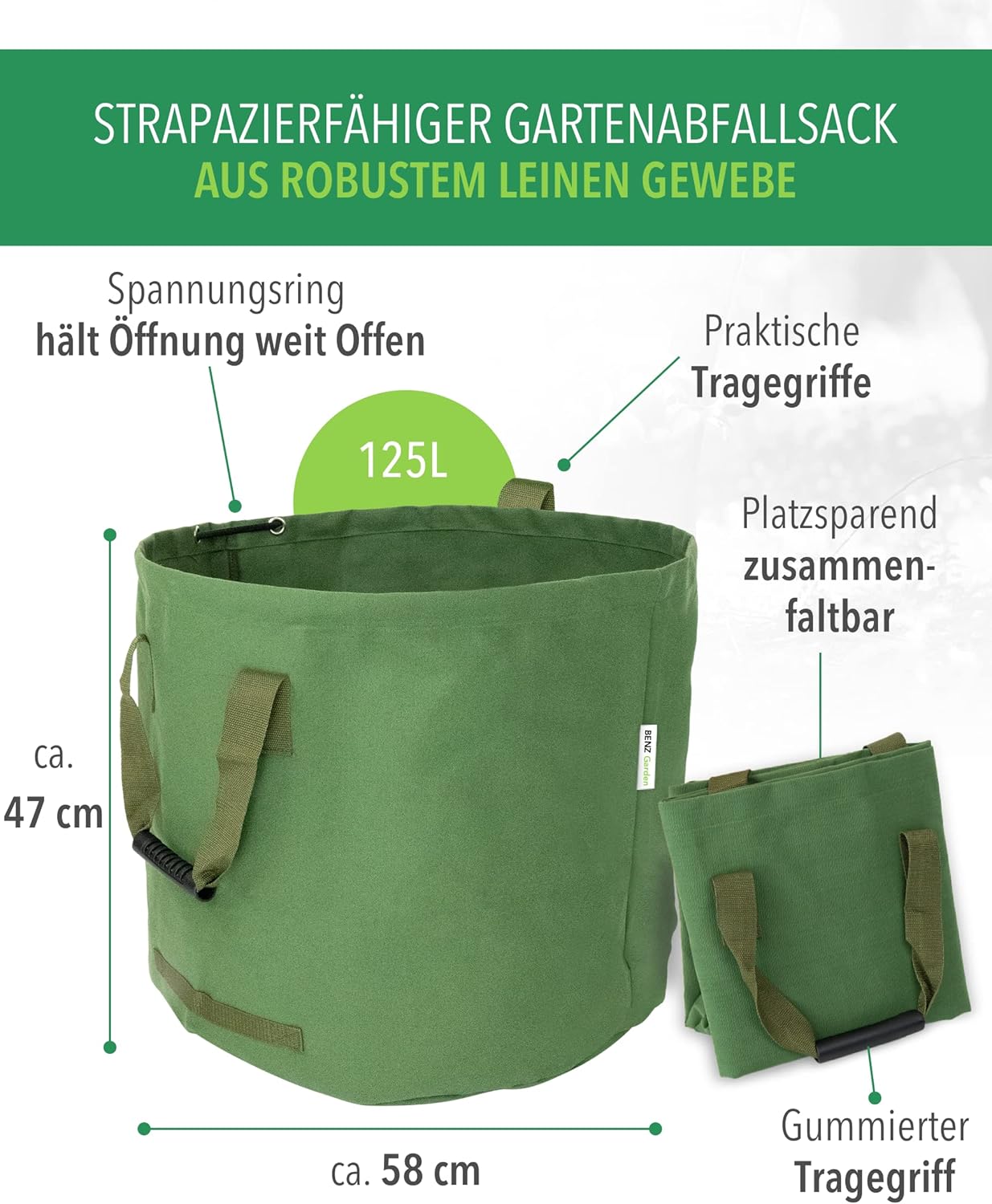 Faltbarer Garten-Abfallsack, 1 stück (1er Pack)