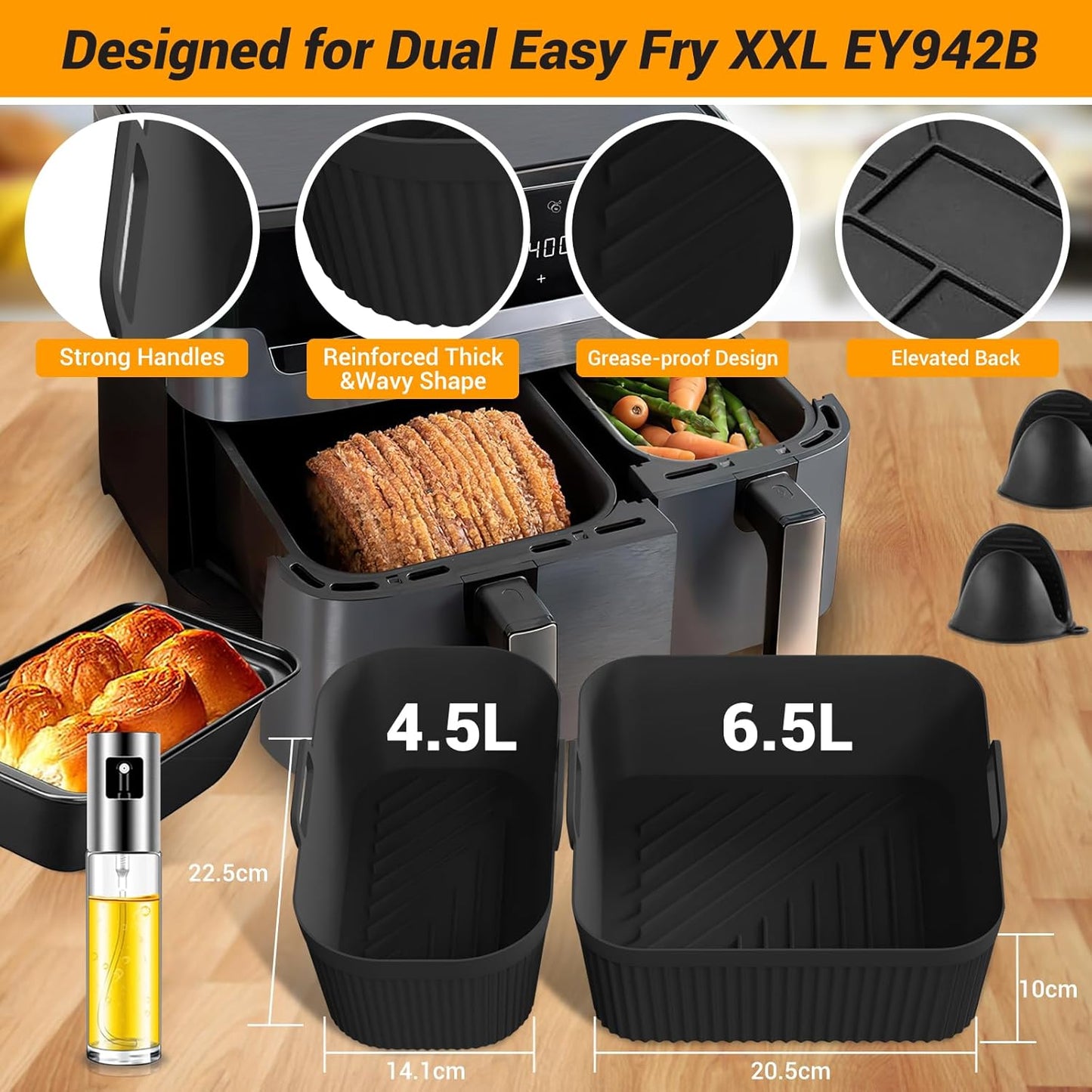 Heissluftfritteuse Zubehör-Set für Tefal EY942B 11L