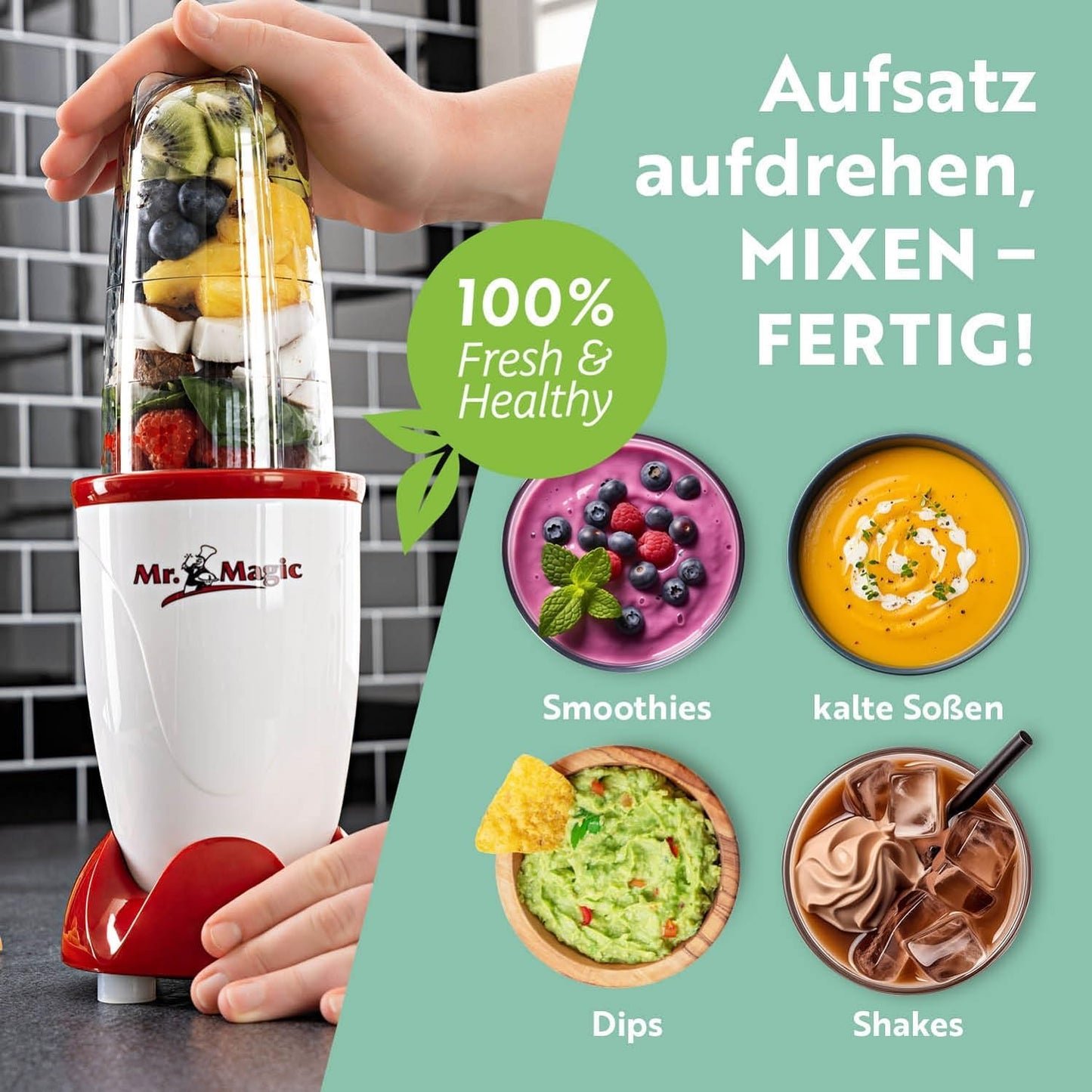 Mr. Magic Mixer, Mr. Magic | 400W | M-Set Weiß | Rot