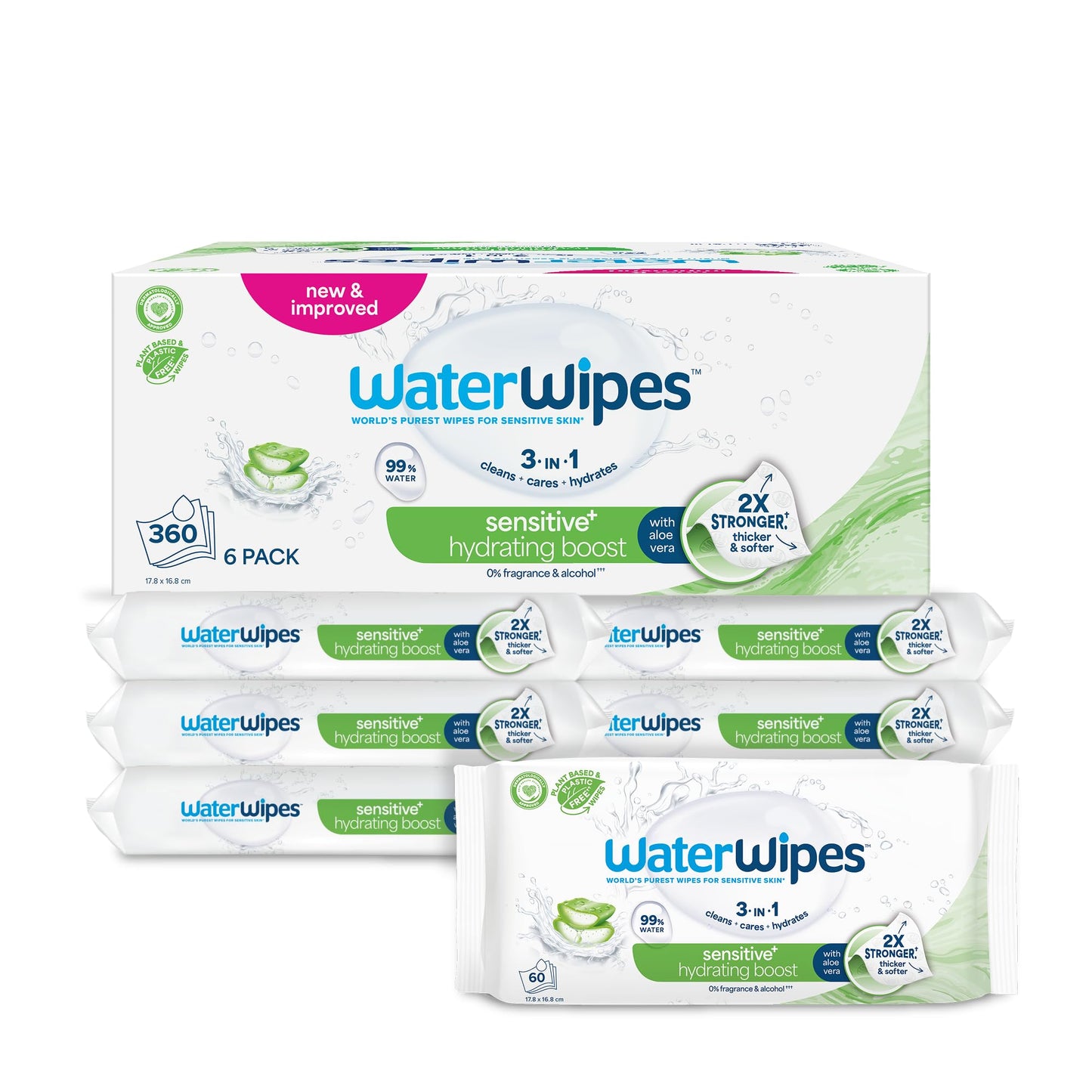 360 x Sensitive+ Hydrating Boost Feuchttücher, 360 stück (6er Pack)