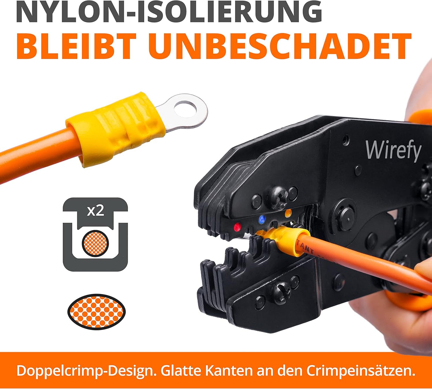 Crimpzange ‎Wirefy-CRMP-01, Crimpwerkzeug für isolierte Kabelschuhe