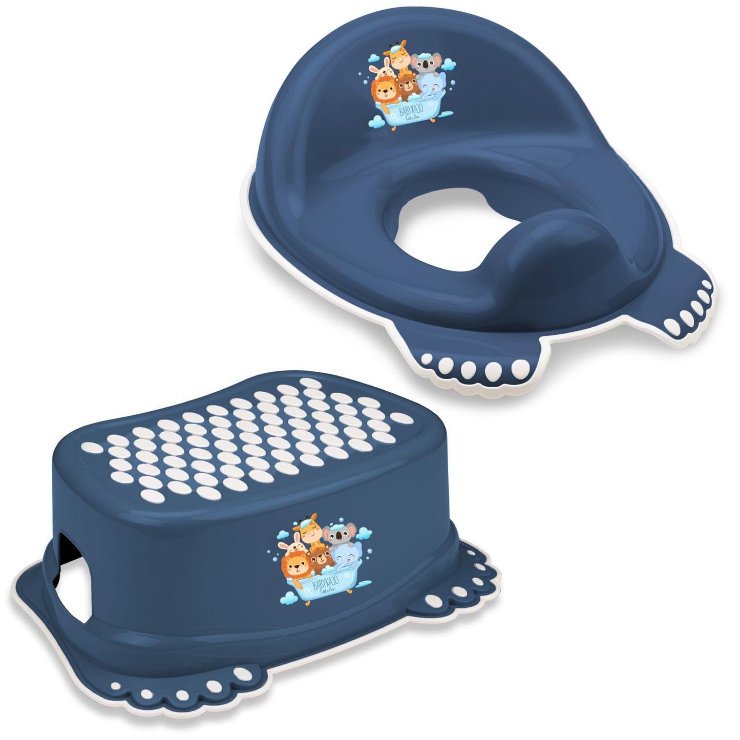 Toilettentrainer mit Tritthocker-Set ab 2 Jahren, Dunkelblau 2 - Set