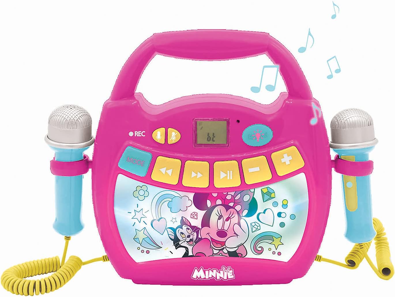 Minnie Mouse Bluetooth Lautsprecher mit Lichteffekte und Mikrofonen, Batterie wiederaufladbar, Mickey Mouse