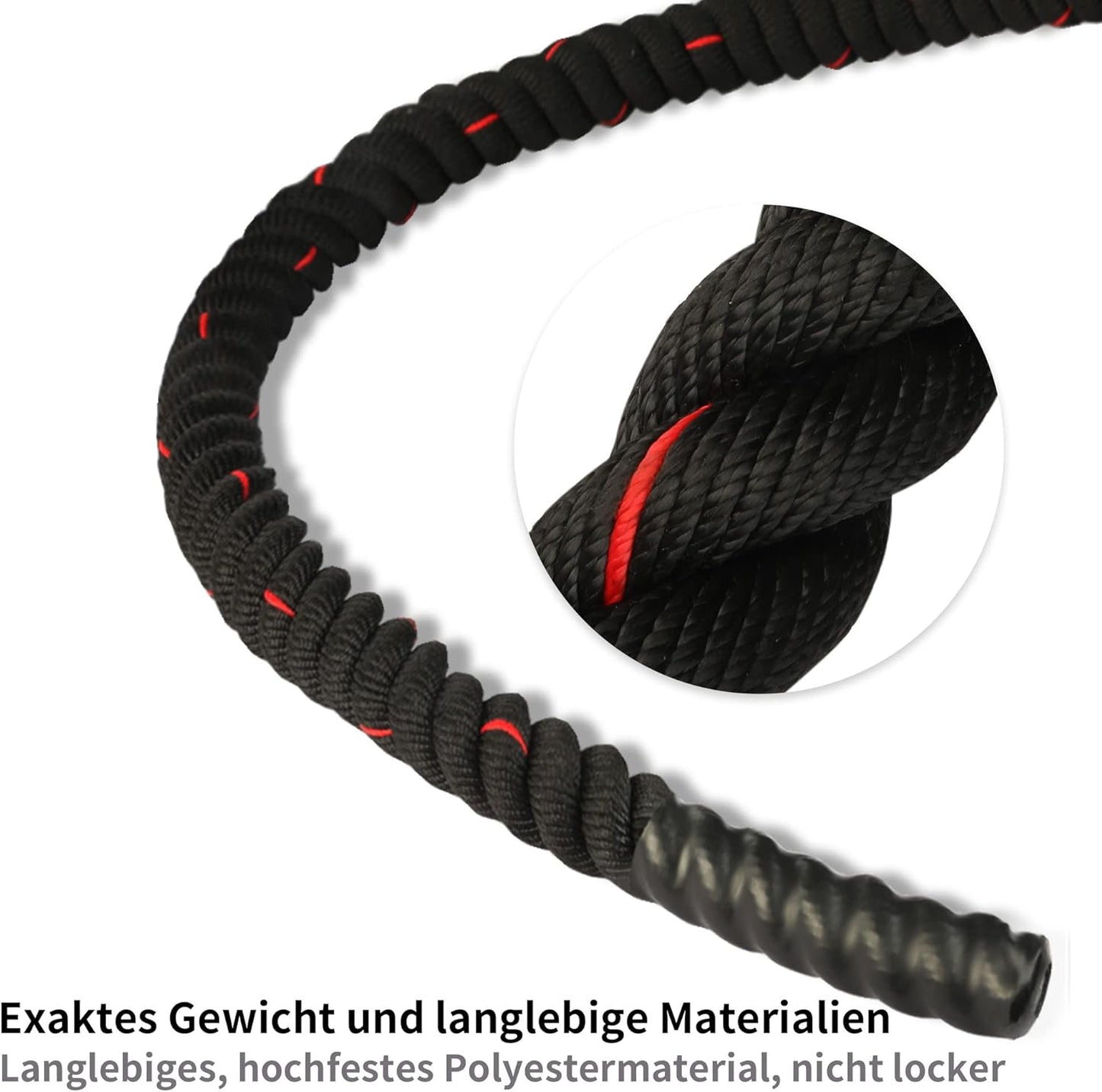 Battle Rope, Schwarz Rot-9m