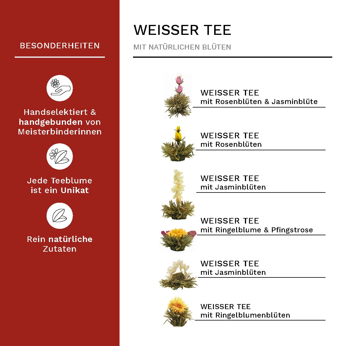 Erblühtee Geschenkset mit Glaskanne (7-teilig), 1x Geschenkset