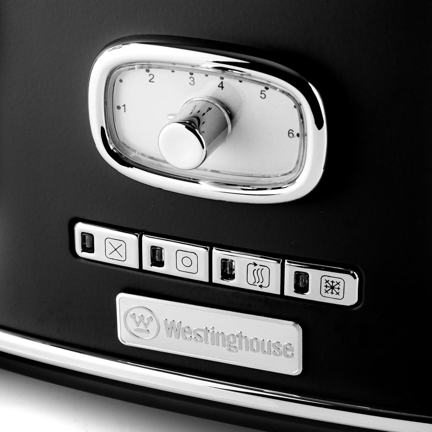Retro Toaster für 4 Scheiben mit Brötchenaufsatz, Schwarz