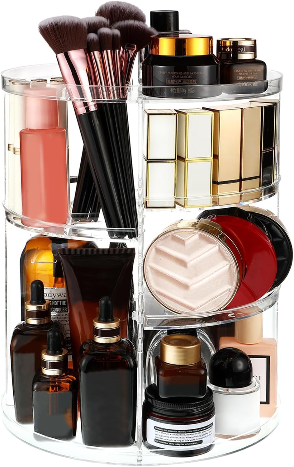 Kosmetik Organizer, 360° Drehbar, Verstellbare Ebenen