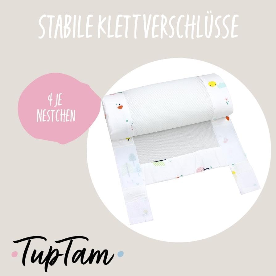 2er-Set Gitterstäbe Schutznetz 3D Mesh (2er Set) für Babybett, ca. 128 x 30 cm (für Babybett 140x70) Rentier