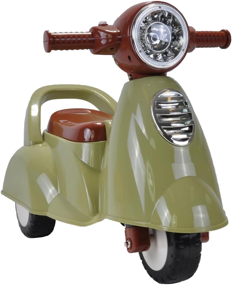 Rutschfahrzeug Retro Scooter ab 1 Jahr mit Hupe, Retro Grün