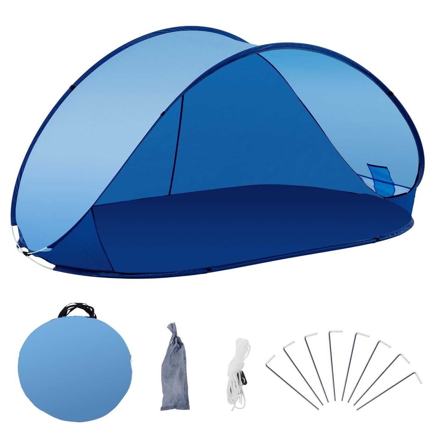 Strandmuschel Pop-Up Zelt mit UV Schutz, Dunkelblau
