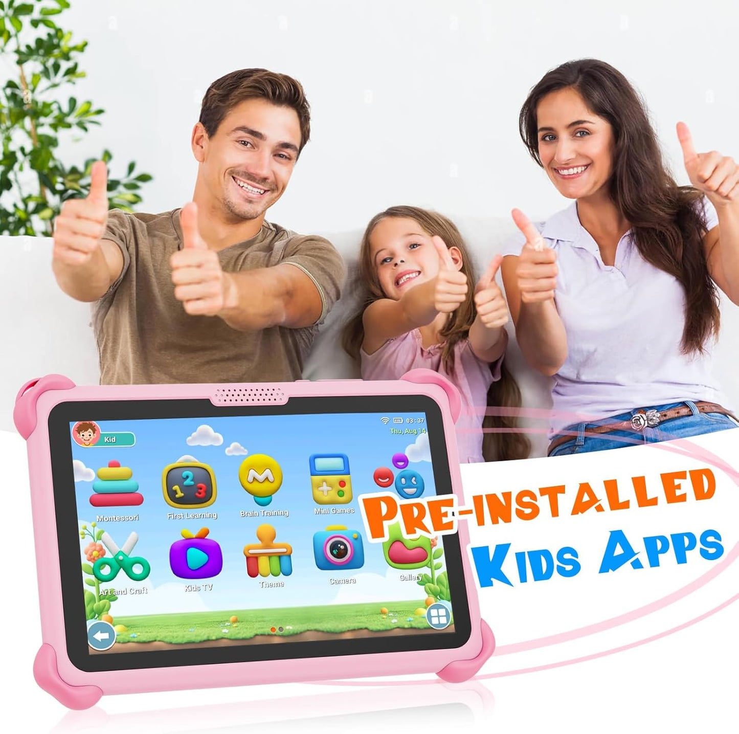Kinder-Tablet mit Lern-Apps und Kindersicherung, Rosa