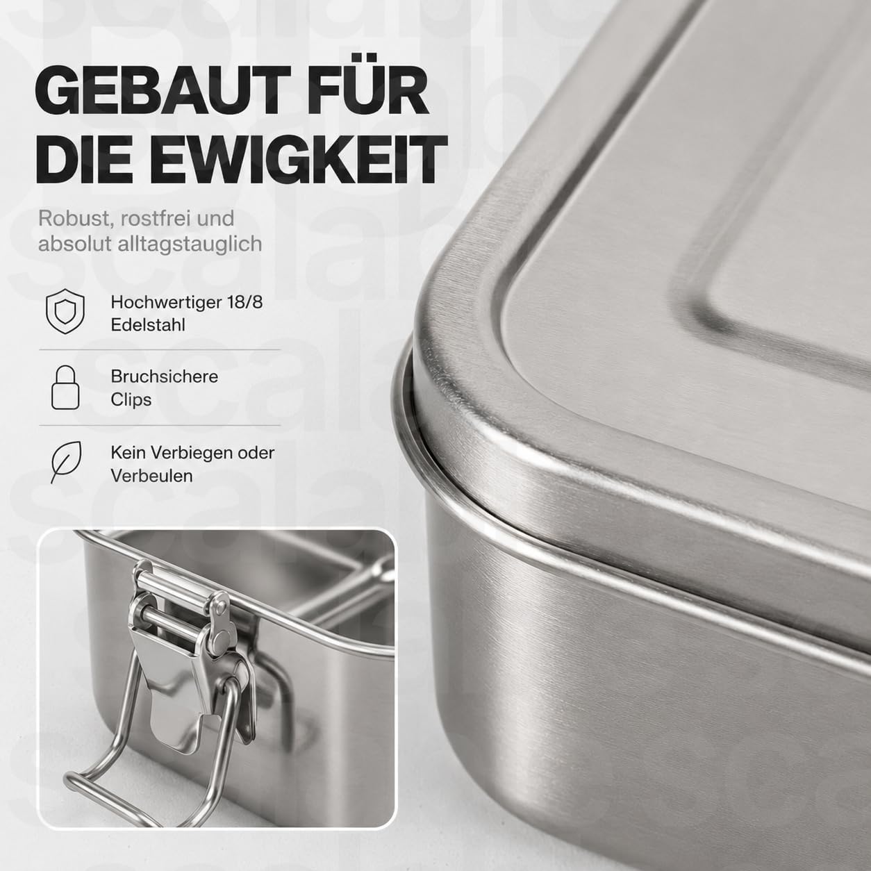 Edelstahl Brotdose mit Trennfächern (800 ml), 800 ml