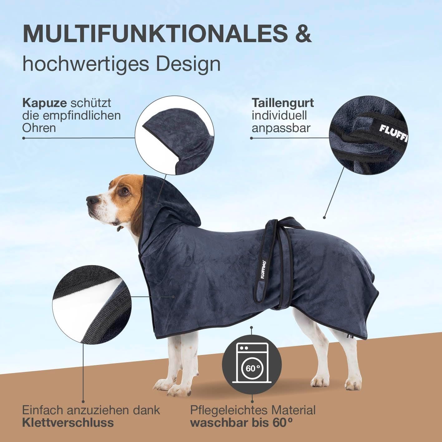 Hundebademantel, L