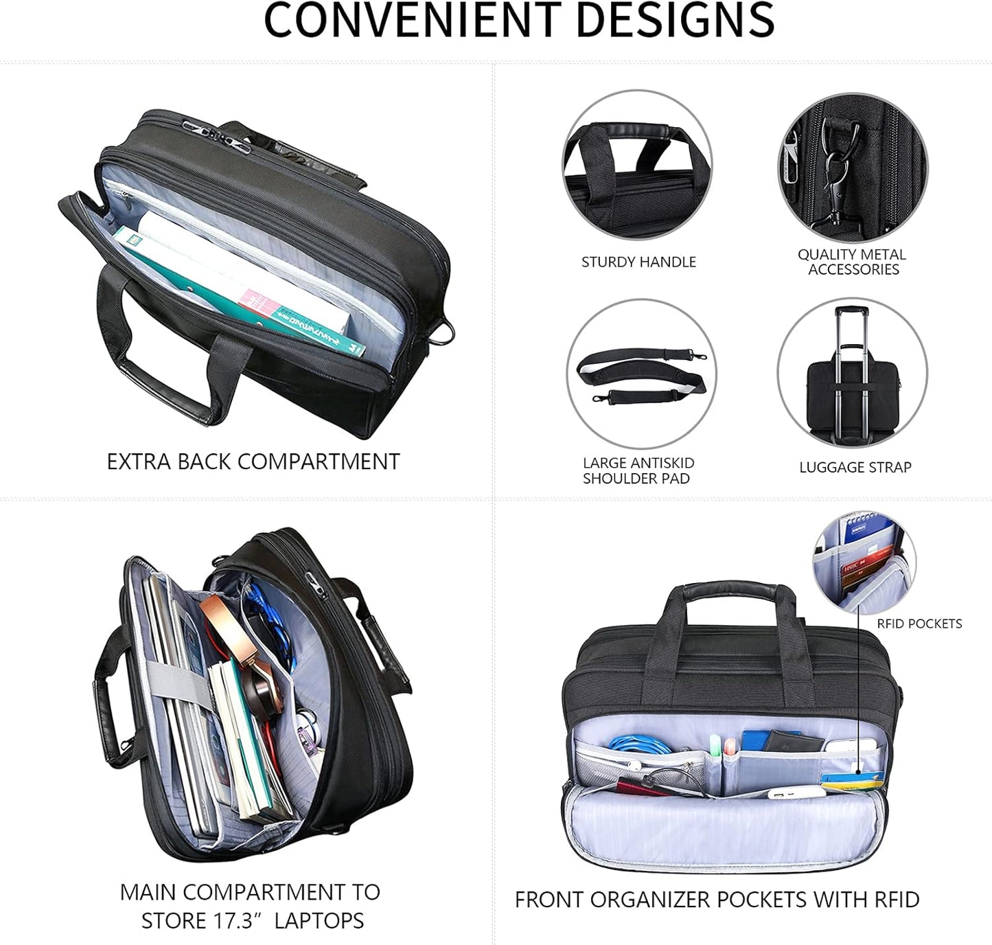 Erweiterbare Laptoptasche für bis zu 17,3 Zoll
