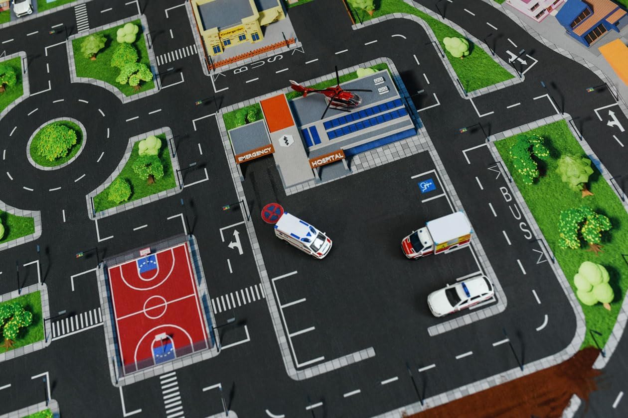 Spielteppich Strasse, Grau Oder Schwarz