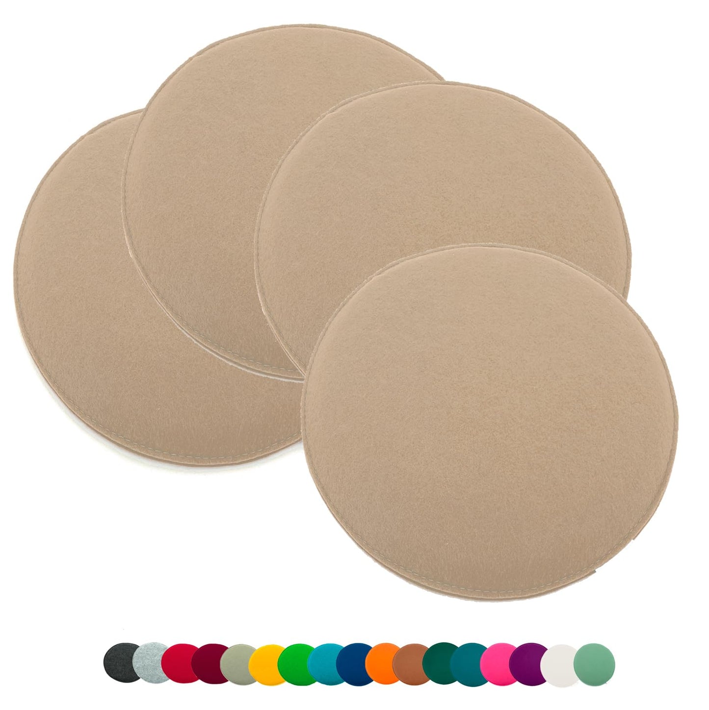 4er-Pack runder Sitzkissen, 4 Sand