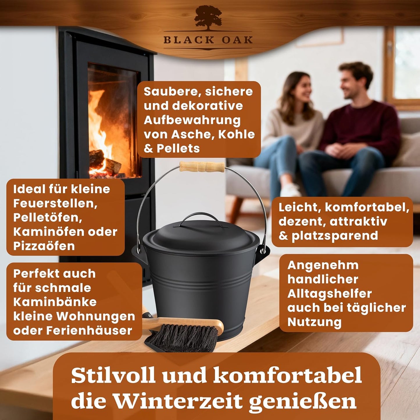 Ascheeimer-Set Piton, Piton 5L Eimer + Kehrset