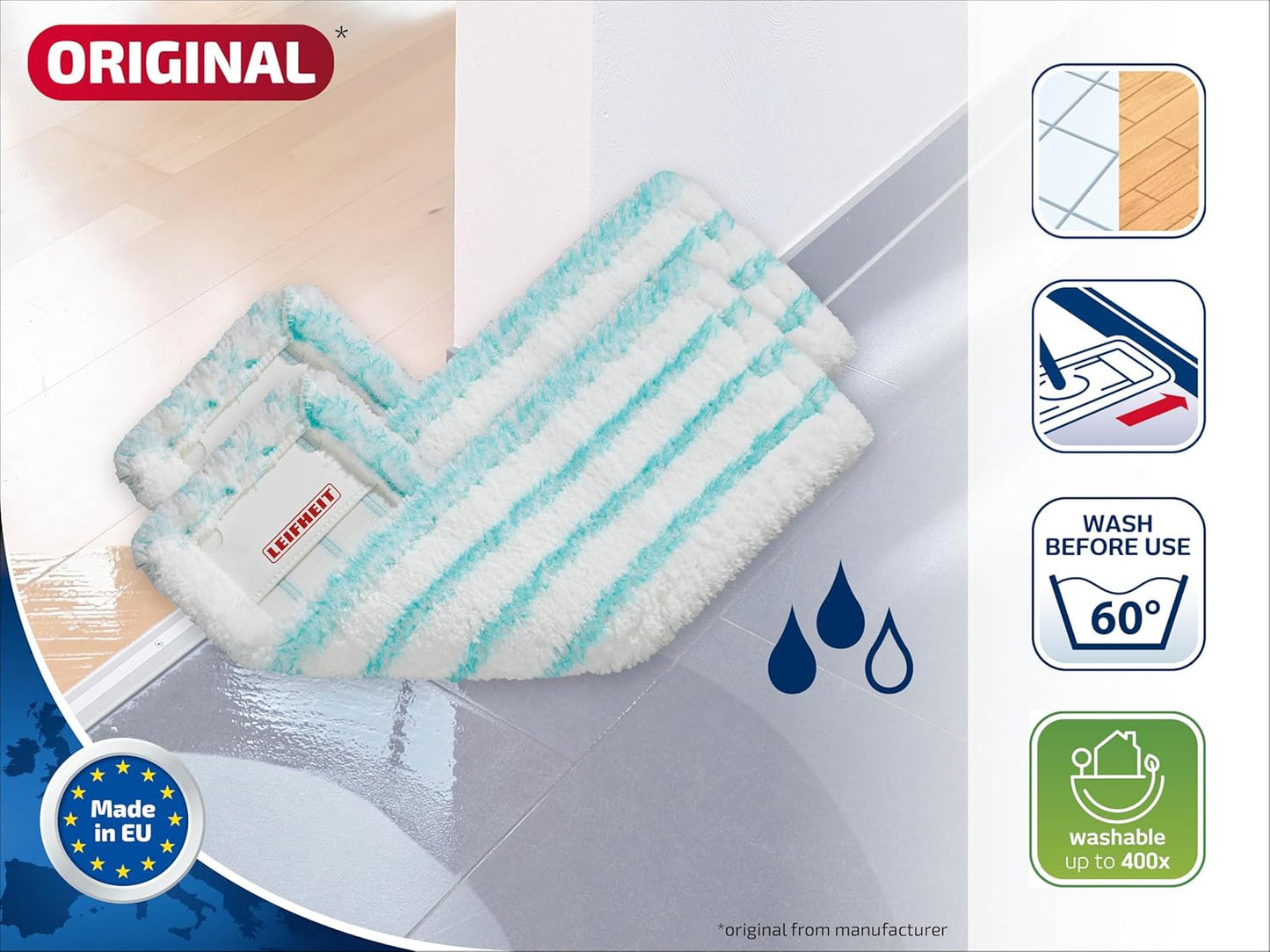 2er-Set Wischbezug für Bodenwischer Profi XL Micro Duo