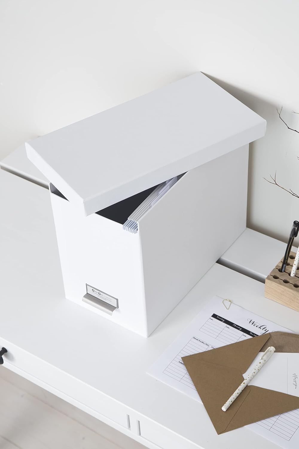 Hängeregisterbox Johan, Weiss Pappe