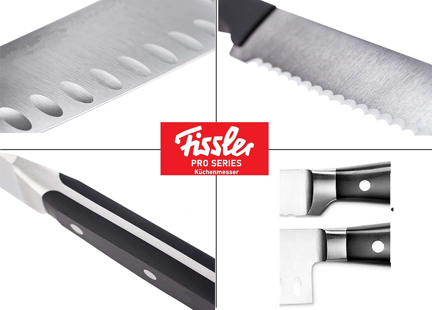 Pro Series Messerset, 3-teiliges Santoku- und Brotmesser-Set, Messerset 3 Tlg