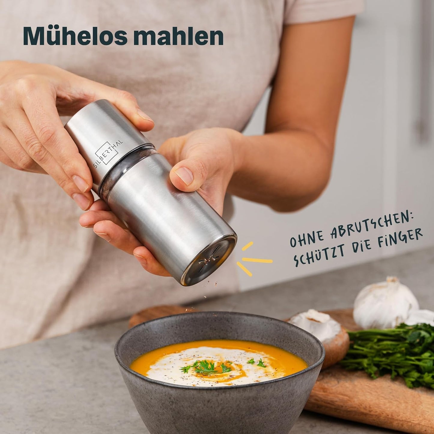 Gewürzmühlen-Set mit einstellbarem Mahlgrad, Gewürzmühlen Set