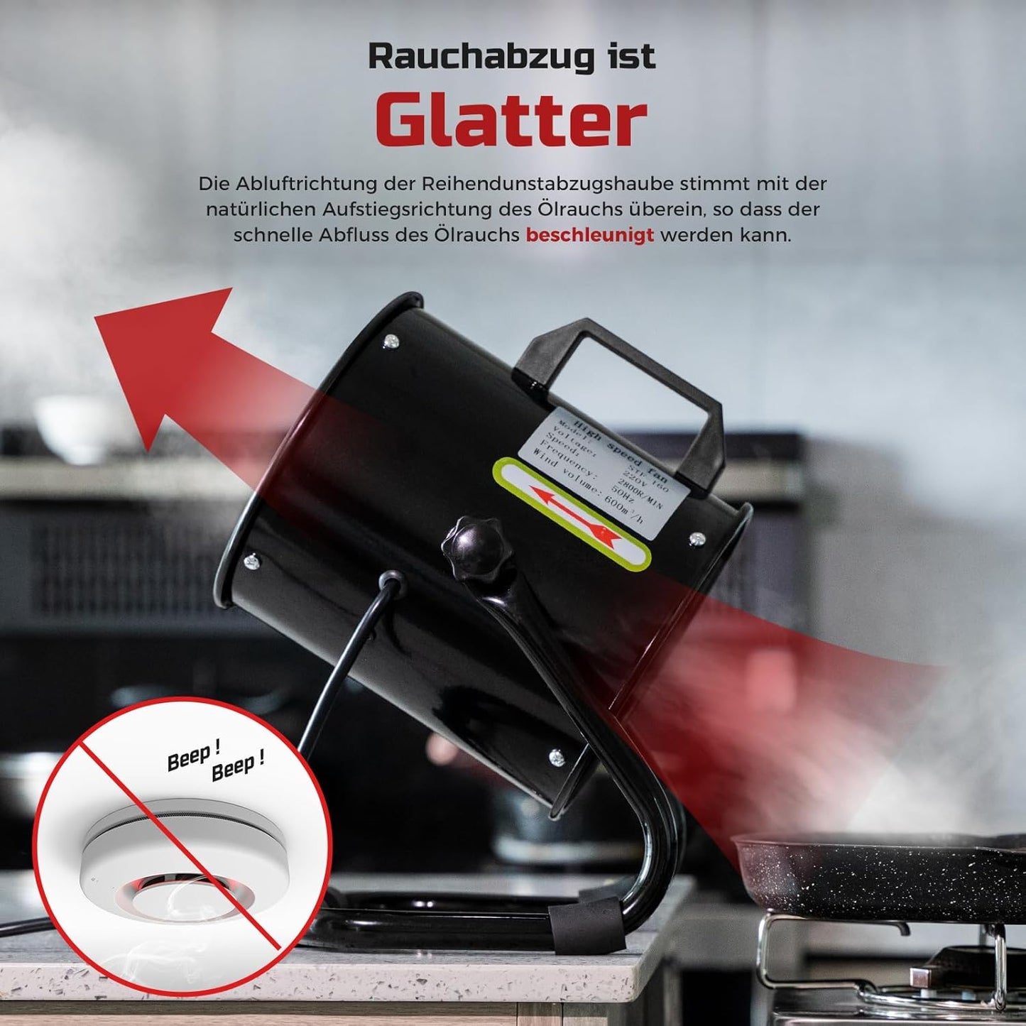 Tragbare Dunstabzugshaube mit 10x Aktivkohlefilter, Dunstabzugshaube