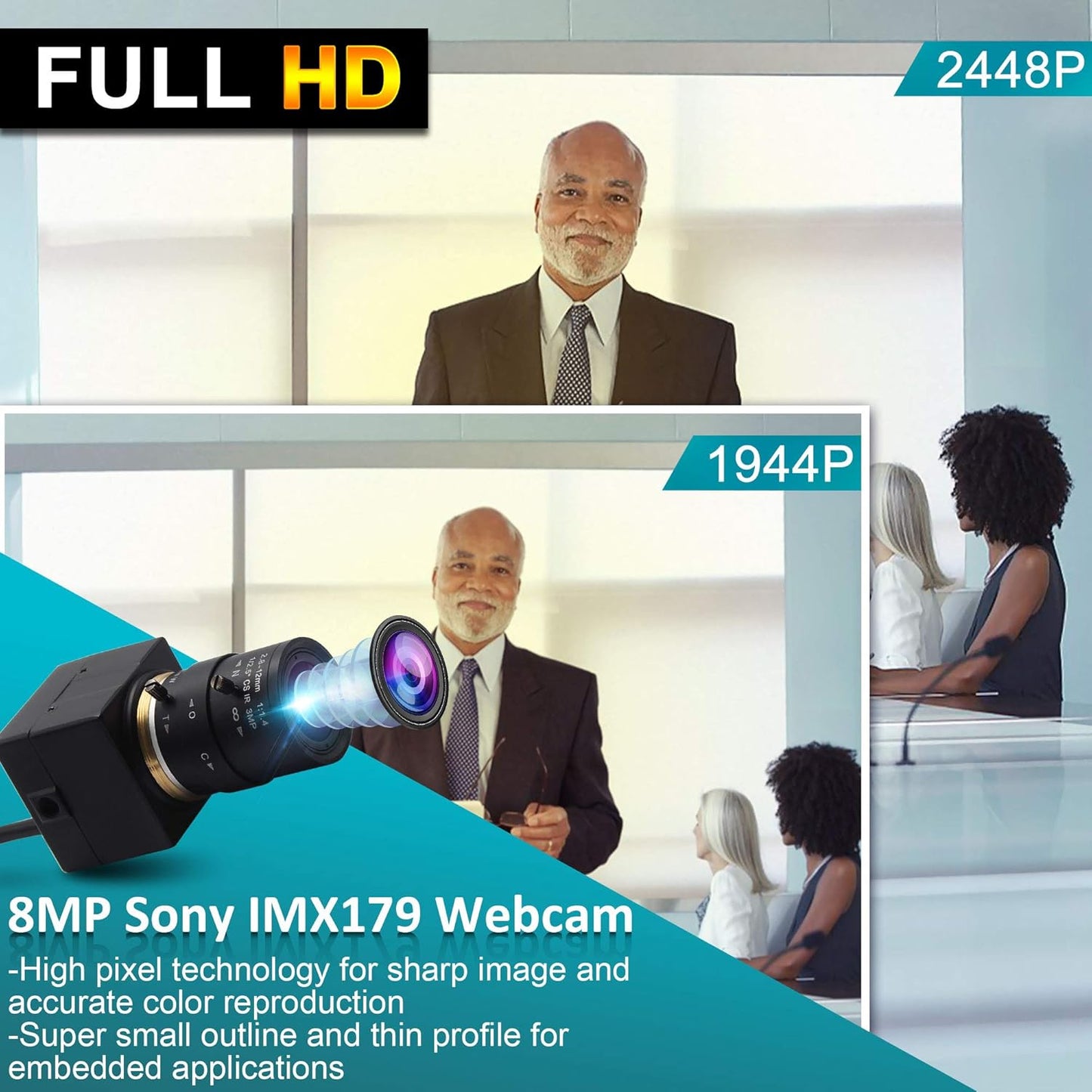 8MP Zoom-Webkamera mit variablem Fokus, 8MP Webcam