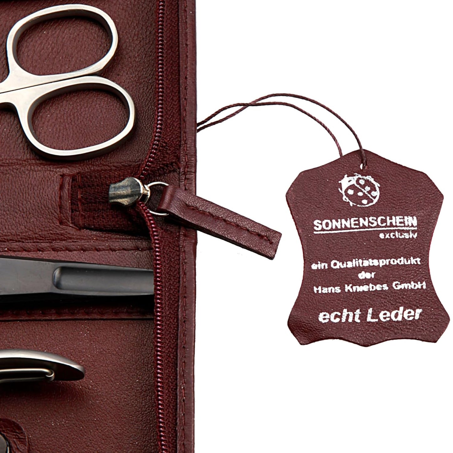 Maniküre-Etui mit 9-tlg. rostfreier Bestückung, bordeaux