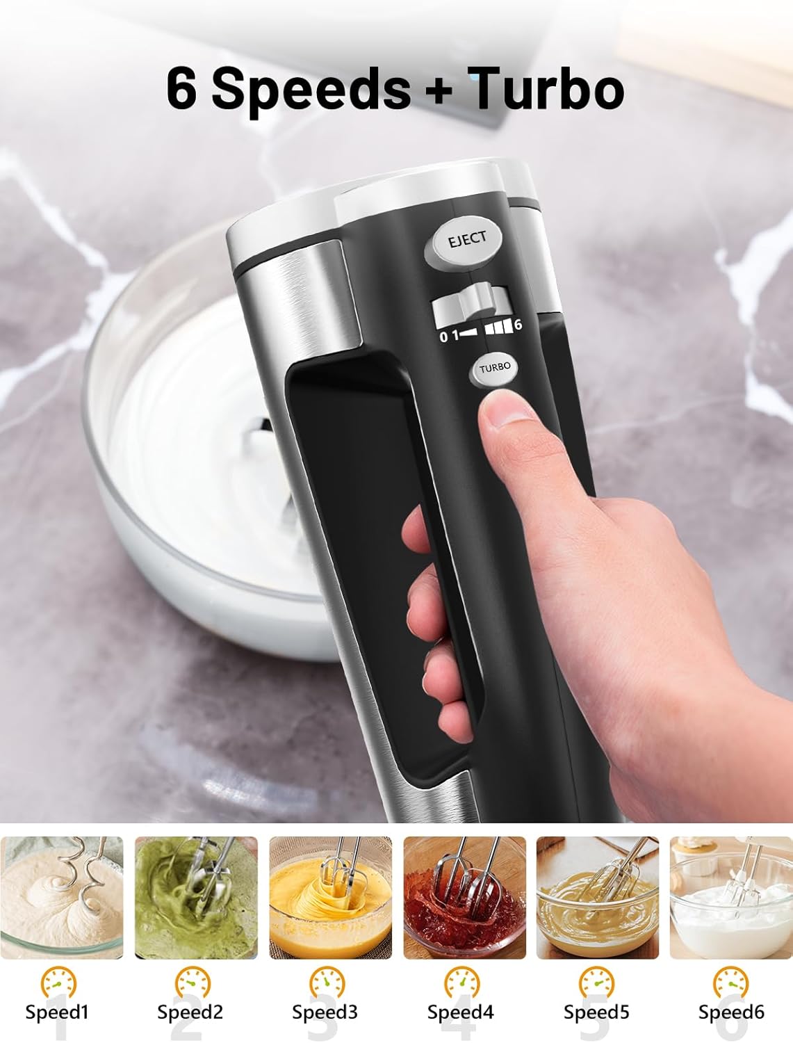 Elektrischer Handmixer, Schwarz