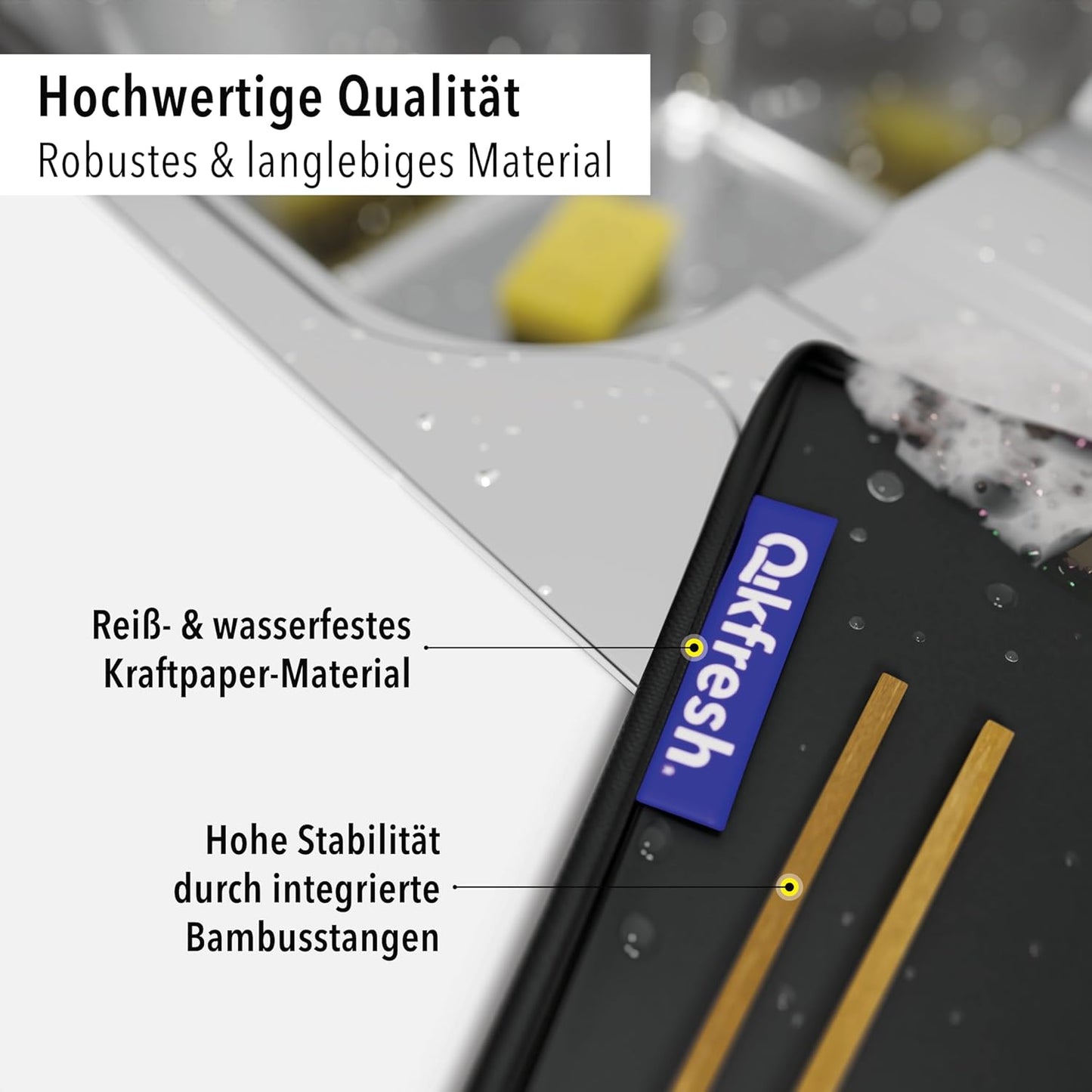 3-teiliges Mülltrennsystem, Symbole + Text