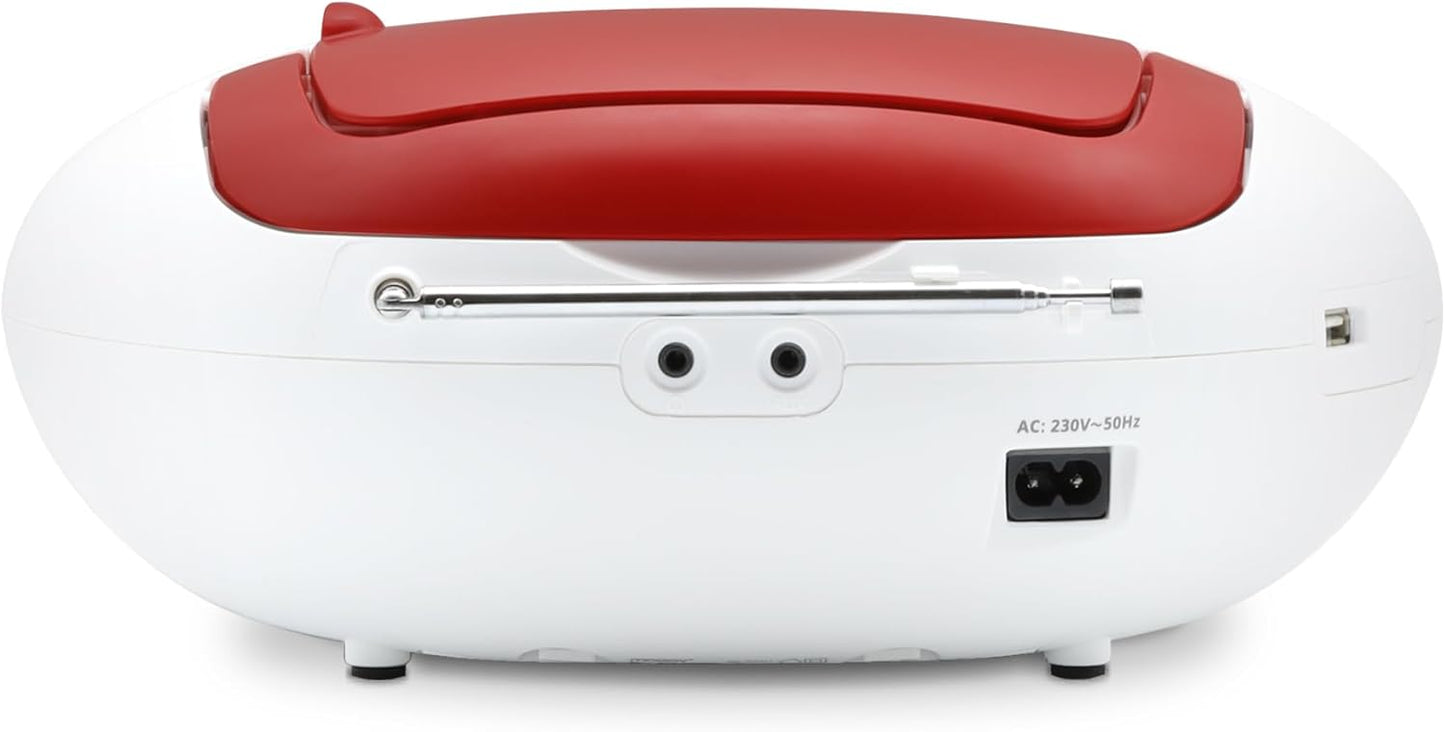 Tragbarer CD-Player, Red & White